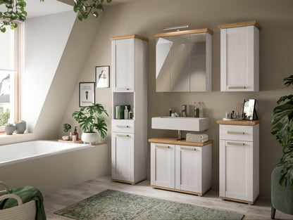 Wall cabinet VERONA (W/H/D: approx. 39/71/34 cm) in Sibiu Larch reproduction/Sibiu Larch reproduction