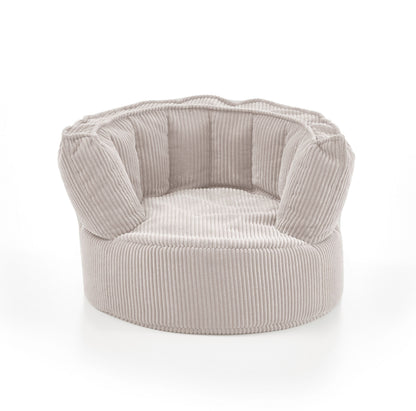 Pouf Snuggle Kids – Fauteuil confortable en velours côtelé avec dossier
