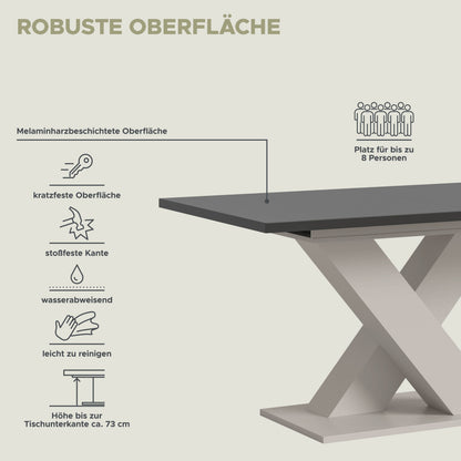 Table de salle à manger MOTION (L/H/P : env. 150/76/90 cm) en blanc/cachemire