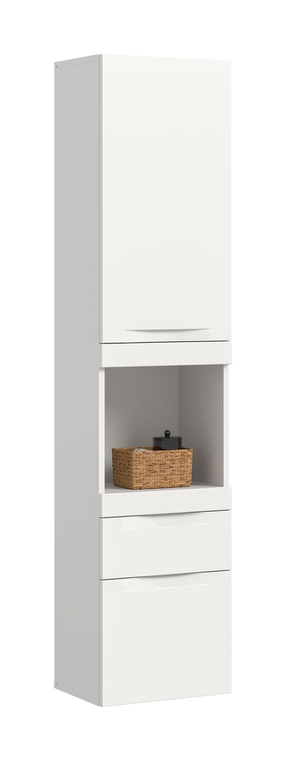 Viana Hängeschrank (B/H/T: 38x166x31 cm) in Weiß matt und Weiß
