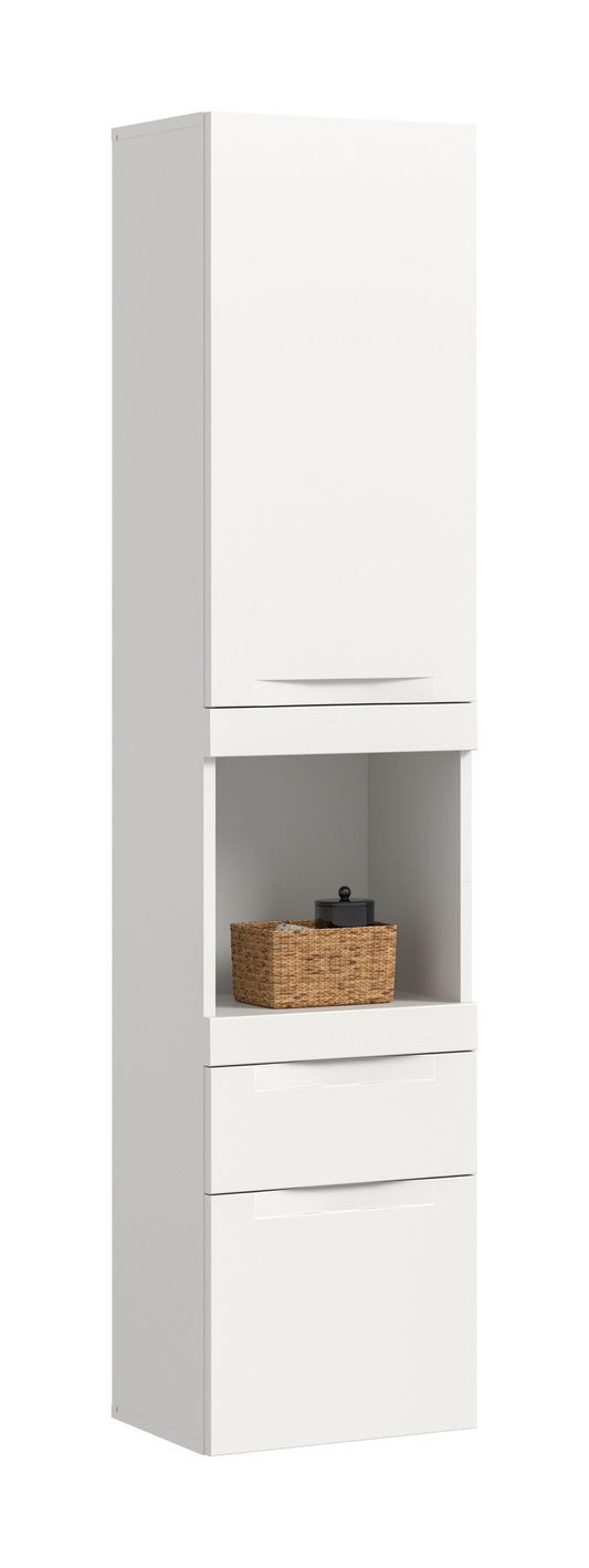 Viana Hängeschrank (B/H/T: 38x166x31 cm) in Weiß matt und Weiß