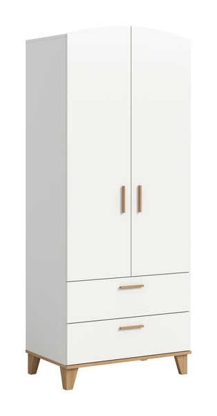 Armoire 2 portes STELLA (L/H/P : env. 81/198/51 cm) en blanc/blanc