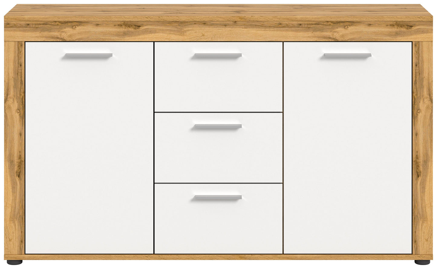 Homes & Jones Sideboard 125 cm breit mit 3 Schubladen, Mehrzweckschrank
