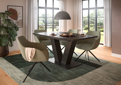 Esstisch 150x76x90 cm mit dunkler Platte und X-Gestell