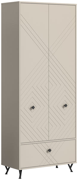 Garderobenschrank NOTES (B/H/T: ca. 80/195/35 cm) in sandbeige/sandbeige matt