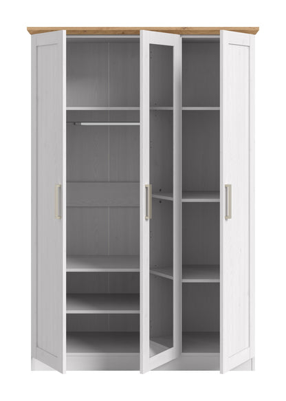 3-door wardrobe FLORENZ (W/H/D: approx. 124/185/54 cm) in Sibiu Larch reproduction/Sibiu Larch reproduction