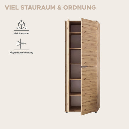 Keno Garderobenschrank (B/H/T: 65x191x37 cm) in Artisan Eiche Nachbildung