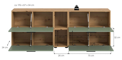 Homes & Jones Wohnwand 2-tlg. TV Möbel Modular Lowboard, Wohnzimmerschrank