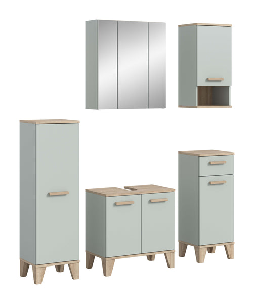 Ensemble de salle de bain STAR (L/H/P : env. 158/190/34 cm) en vert clair/vert clair