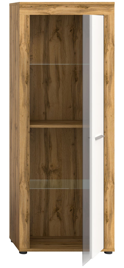 Homes & Jones Vitrinenschrank 60 cm breit, Wohnzimmerschrank, Wohnmöbel