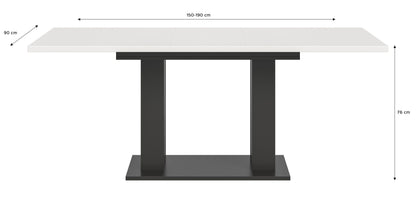 Table de salle à manger MOTION (L/H/P : env. 150/76/90 cm) en blanc/cachemire