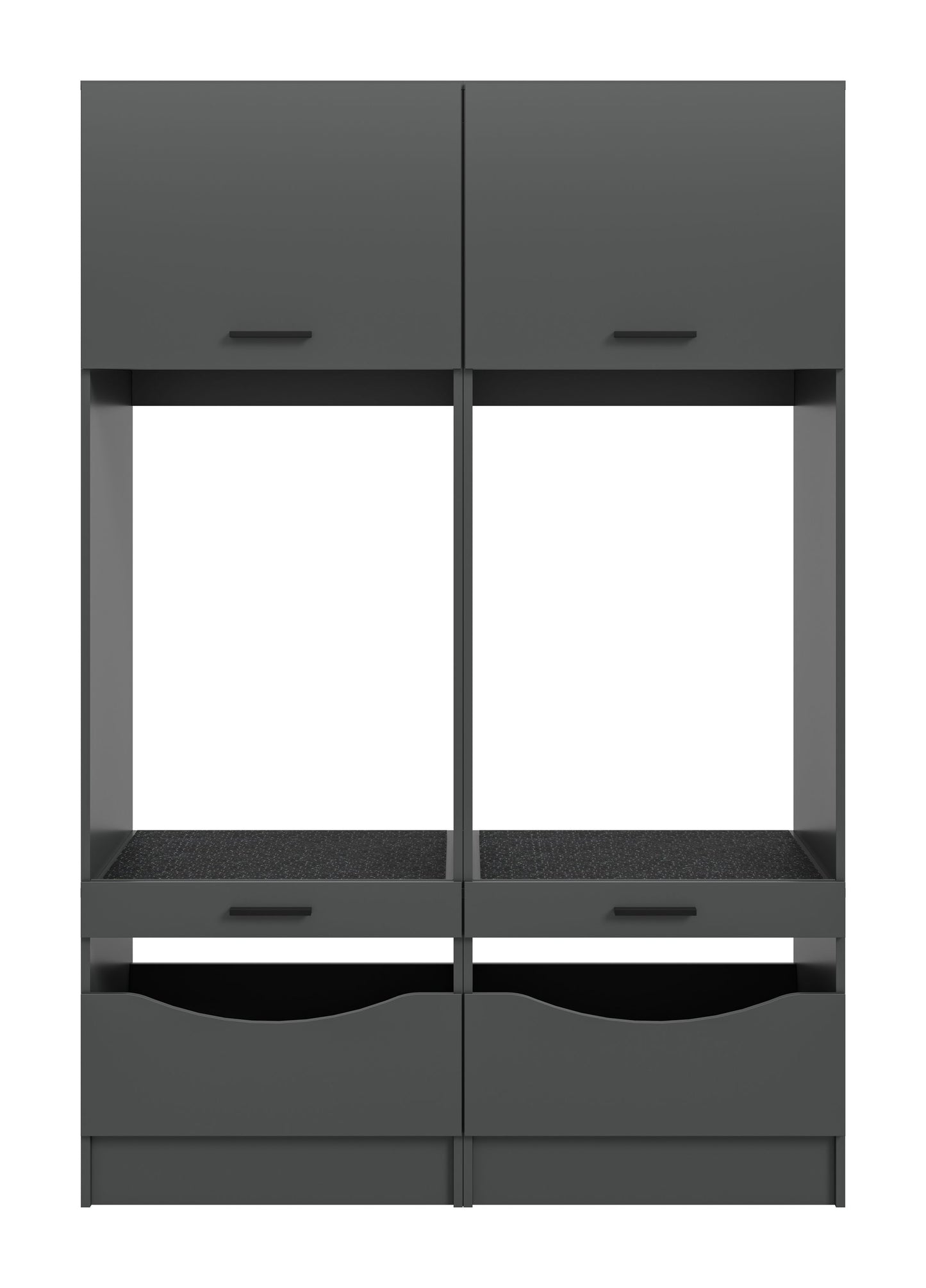 Waschmaschinenschrank-Set (2-teilig) mit Fächern und Schubladen, grau