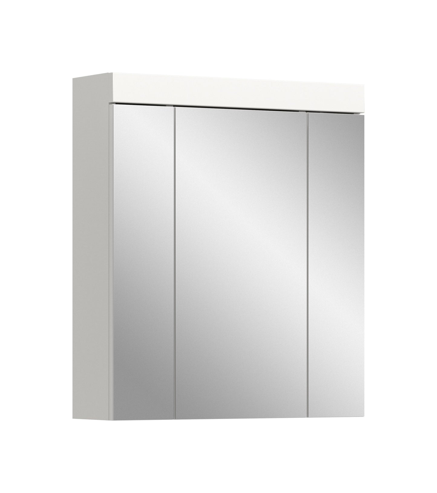 Viana Spiegelschrank (B/H/T: 60x70x18 cm) in Spiegelglas und Weiß