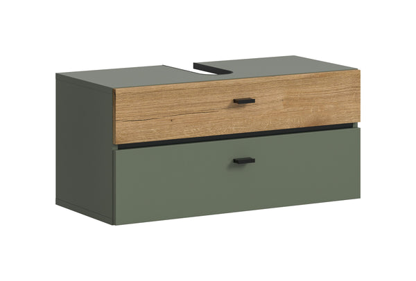 Meuble bas de lavabo AQUA (L/H/P : env. 75/35/35 cm) en vert sauge/vert sauge