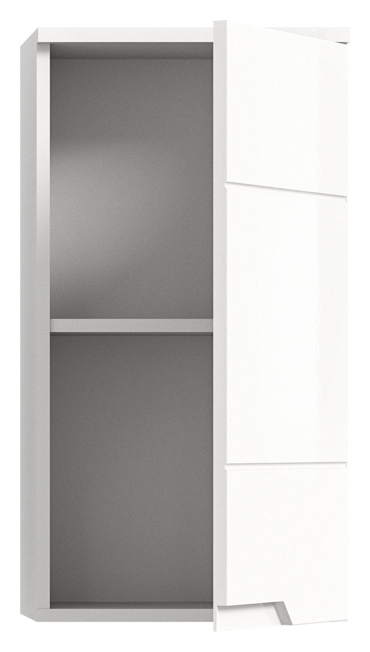 Meuble haut SOLERO (L/H/P: env. 38/73/27 cm) en blanc/blanc brillant