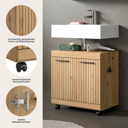 Homes & Jones Waschbeckenunterschrank auf Rollen, Schrank easy to handle