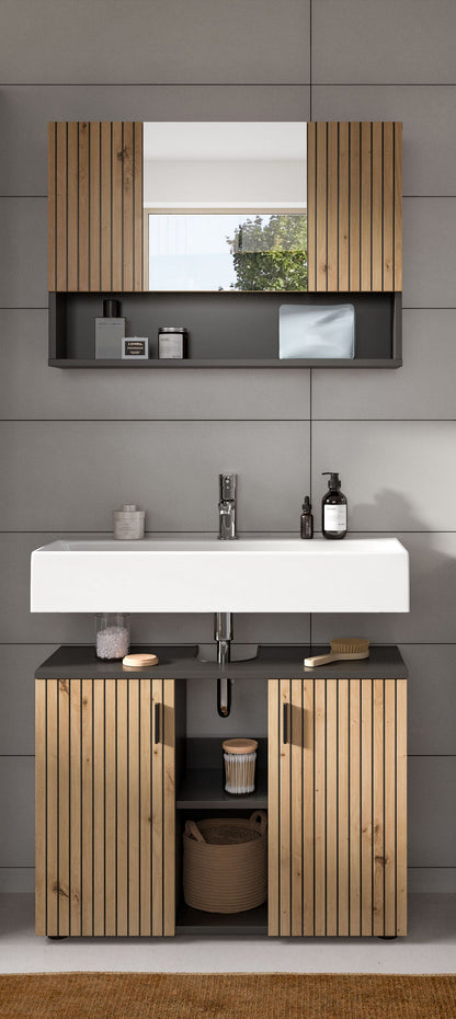 Homes & Jones Badezimmermöbel Set 2-tlg. Badmöbelset mit Badspiegelschrank