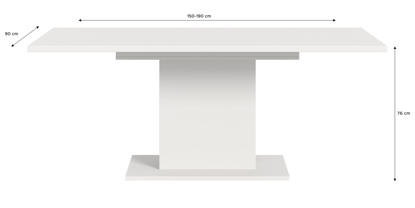 Homes & Jones Esstisch 150x76x90 cm, Esszimmertisch-Tisch mit Säulen Gestell