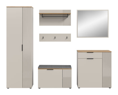 Ensemble de vestiaire SLIDE (L/H/P : env. 250/190/36 cm) en cachemire/cachemire