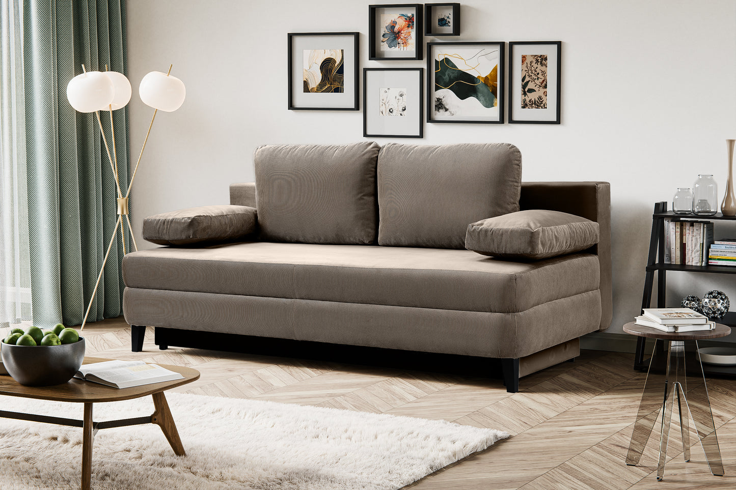 Sofa Bed Sorto – Comfortable Cord Sofa with Sleeping Function