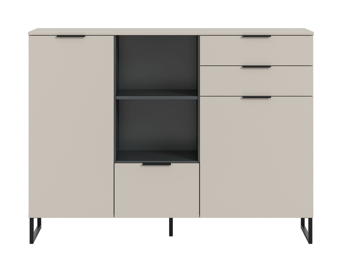 Homes & Jones Highboard 150 cm breit modern, Wohnzimmerschrank in Kaschmirfarben