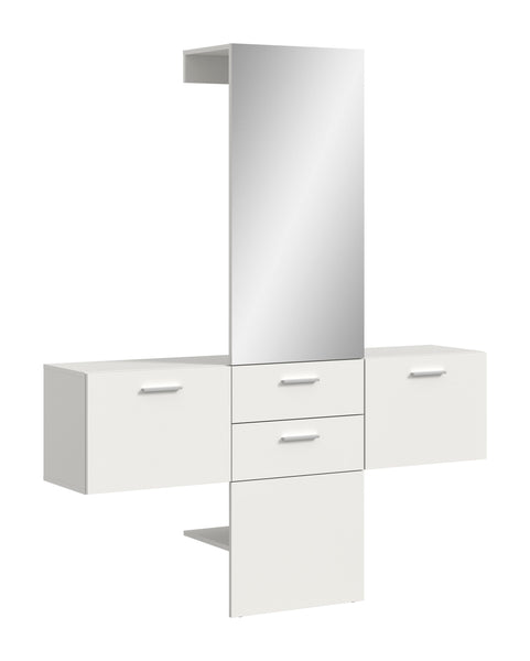 Ensemble de penderie VAGA (L/H/P : env. 156/190/36 cm) en blanc/blanc