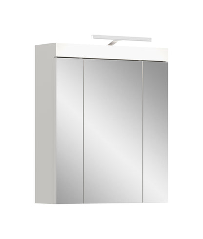 Viana Spiegelschrank inkl. Beleuchtung (B/H/T: 60x70x18 cm) in Spiegelglas und Weiß