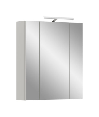 Armoire de toilette avec éclairage ICE (L/H/P : env. 60/70/18 cm) en imitation chêne Nox/noir mat