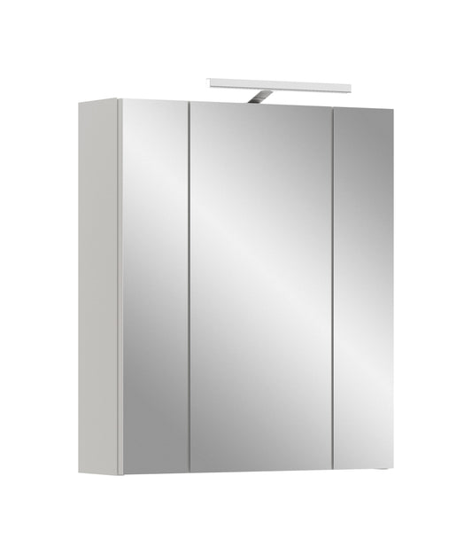 Armoire de toilette avec éclairage ICE (L/H/P : env. 60/70/18 cm) en imitation chêne Nox/noir mat