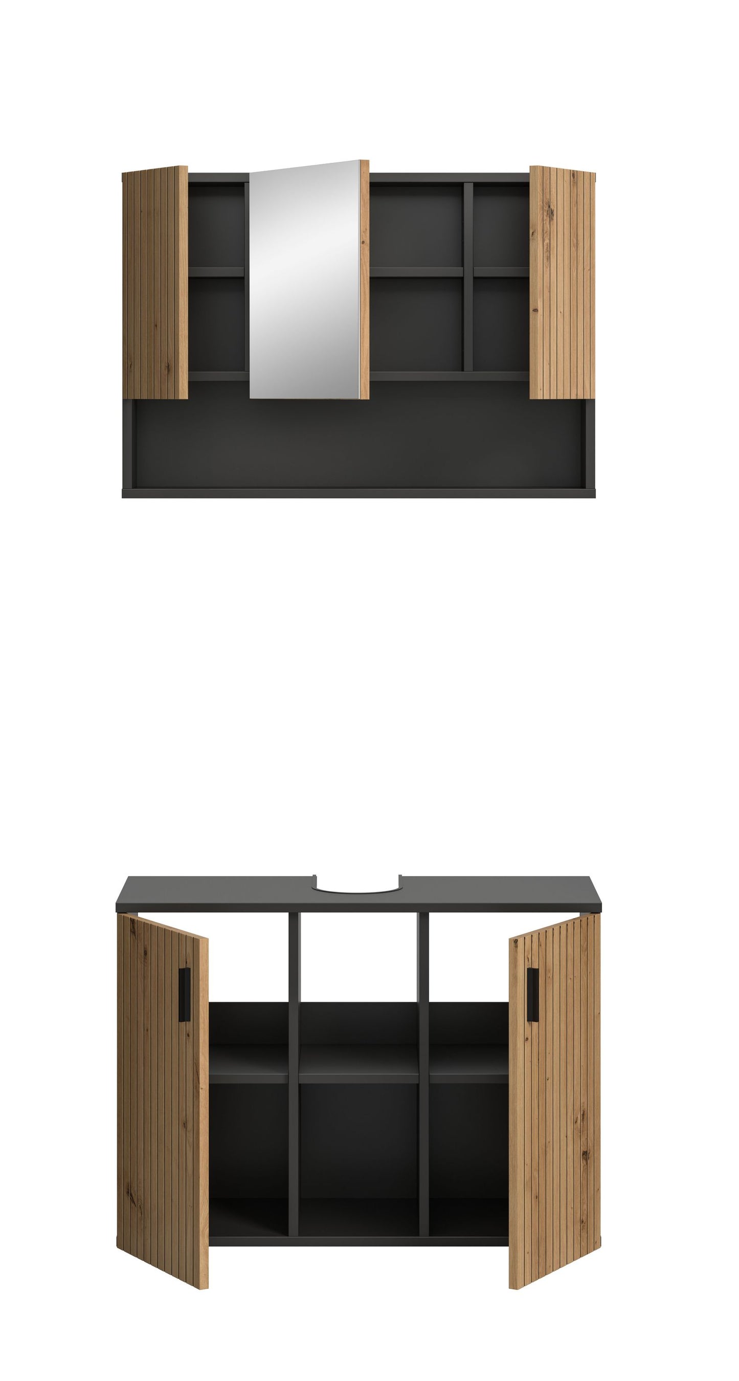 Homes & Jones Badezimmermöbel Set 2-tlg. Badmöbelset mit Badspiegelschrank