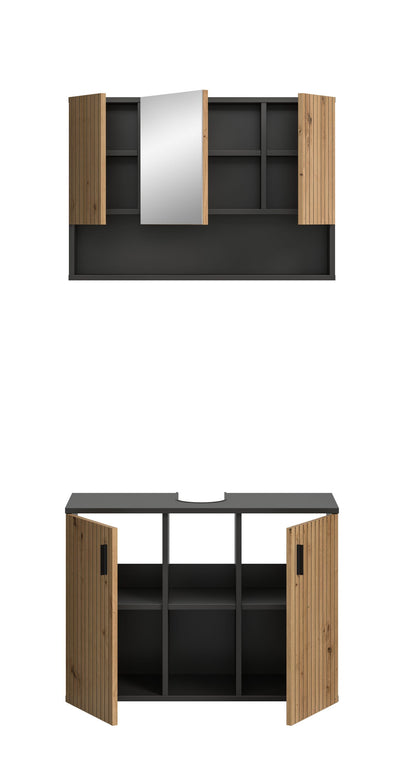 Homes & Jones Badezimmermöbel Set 2-tlg. Badmöbelset mit Badspiegelschrank