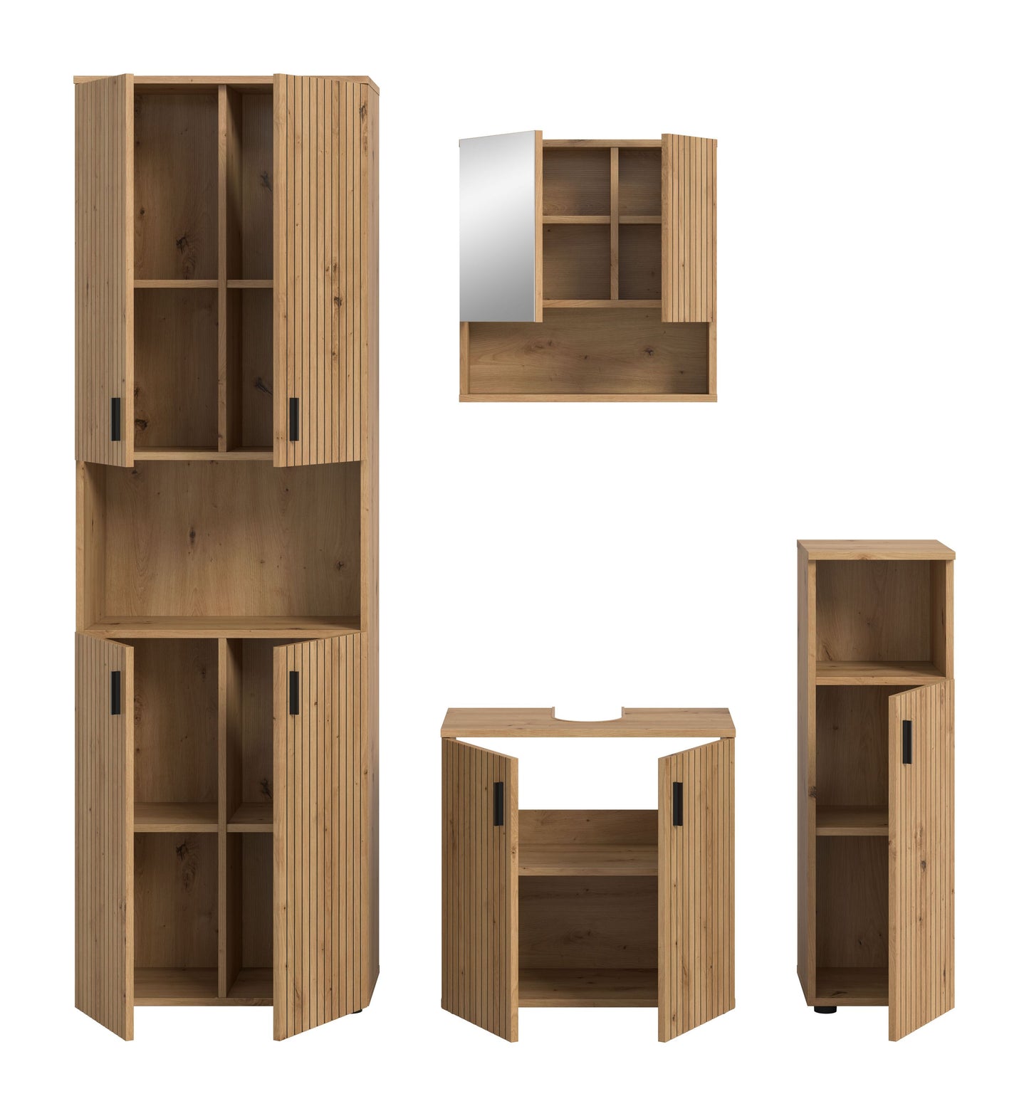 MONE Bathroom Furniture Set (W/H/D: approx. 180/192/30 cm) in Cashmere/Cashmere