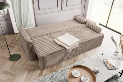 Canapé-lit Grubs – Canapé moderne en velours côtelé avec fonction couchage