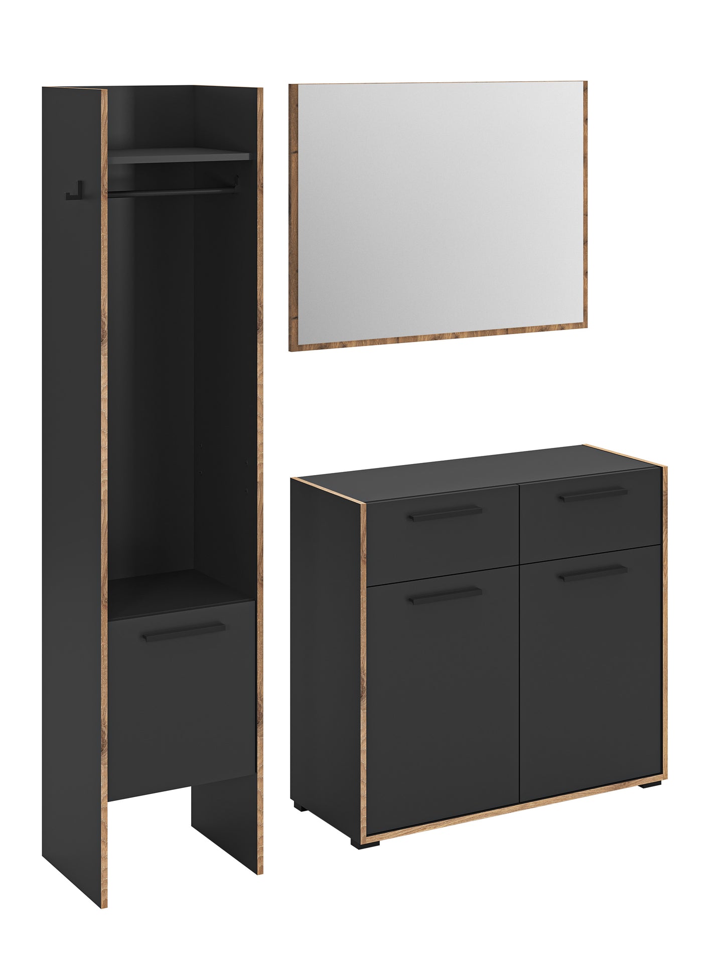Homes & Jones Garderobe 3-tlg. Garderoben Set, Flurmöbel-Dielenmöbel