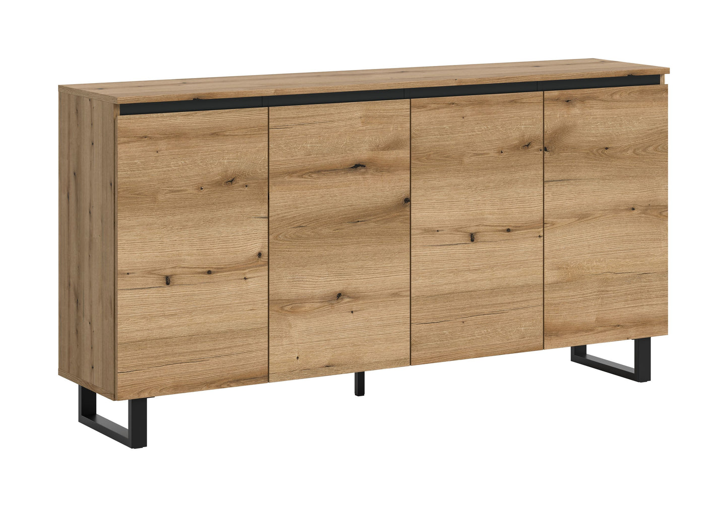 Buffet TOMASA (L/H/P : env. 160/84/36 cm) en imitation Chêne Evoke/imitation Chêne Evoke