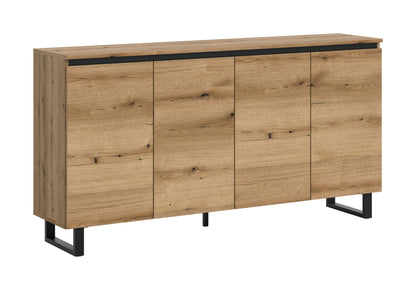 Buffet TOMASA (L/H/P : env. 160/84/36 cm) en imitation Chêne Evoke/imitation Chêne Evoke