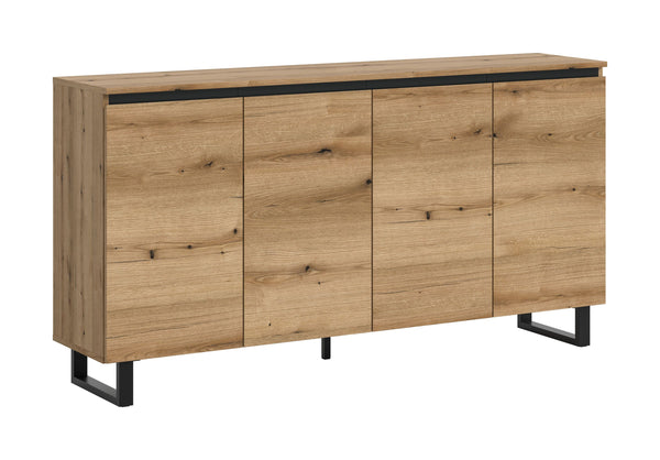 Buffet TOMASA (L/H/P : env. 160/84/36 cm) en imitation Chêne Evoke/imitation Chêne Evoke