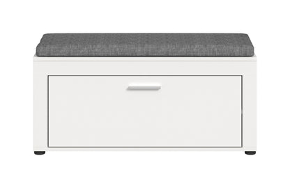 Banc avec coussin JAM (L/H/P : env. 100/44/35 cm) en décor chêne Wotan/blanc