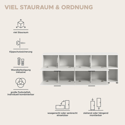Homes & Jones Wohnwand 2-tlg. TV Möbel Modular Lowboard, Wohnzimmerschrank