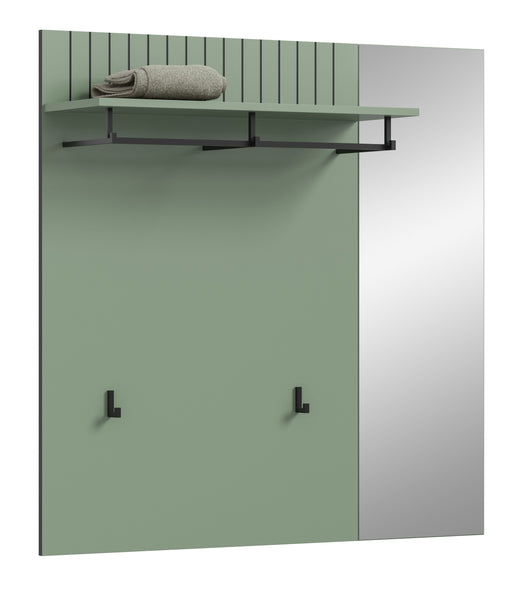Panneau de vestiaire STATION (L/H/P : env. 106/106/27 cm) en vert fumé/verre miroir