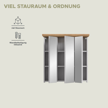 Mirror cabinet VERONA (W/H/D: approx. 69/71/21 cm) in Sibiu Larch imitation/Sibiu Larch imitation