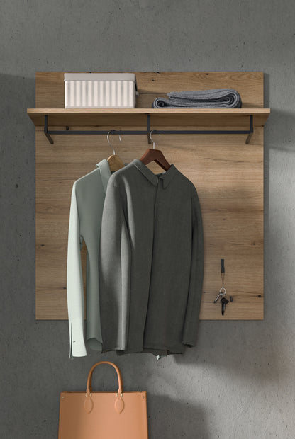 Homes & Jones Garderoben Paneel mit Hutablage und Kleiderhaken, Flurmöbel