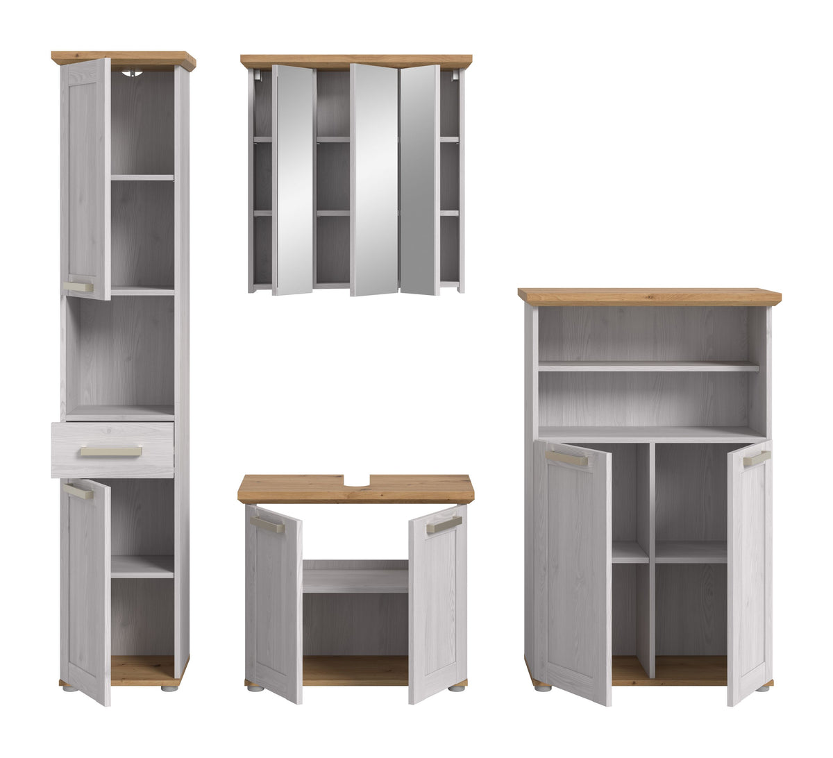 Bathroom set VERONA (W/H/D: approx. 213/187/34 cm) in Sibiu Larch reproduction/Sibiu Larch reproduction