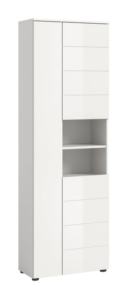 Hochschrank VIRA (B/H/T: ca. 60/190/34 cm) in weiß/weiß hochglanz