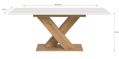 Table de salle à manger MOTION (L/H/P : env. 150/76/90 cm) en blanc/cachemire