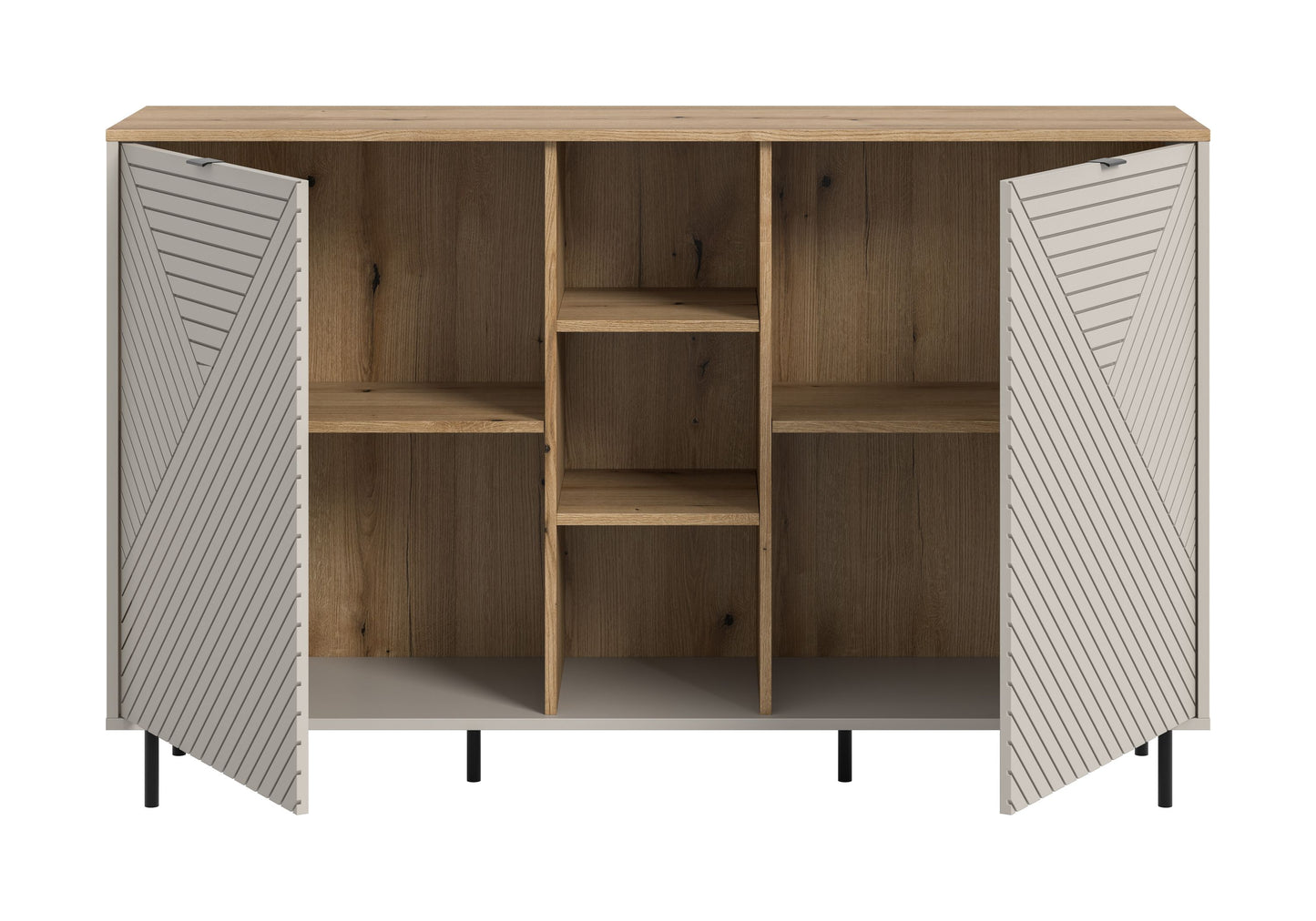 Homes & Jones Sideboard-Wohnzimmerschrank mit offenen Fächer, Wohnzimmermöbel