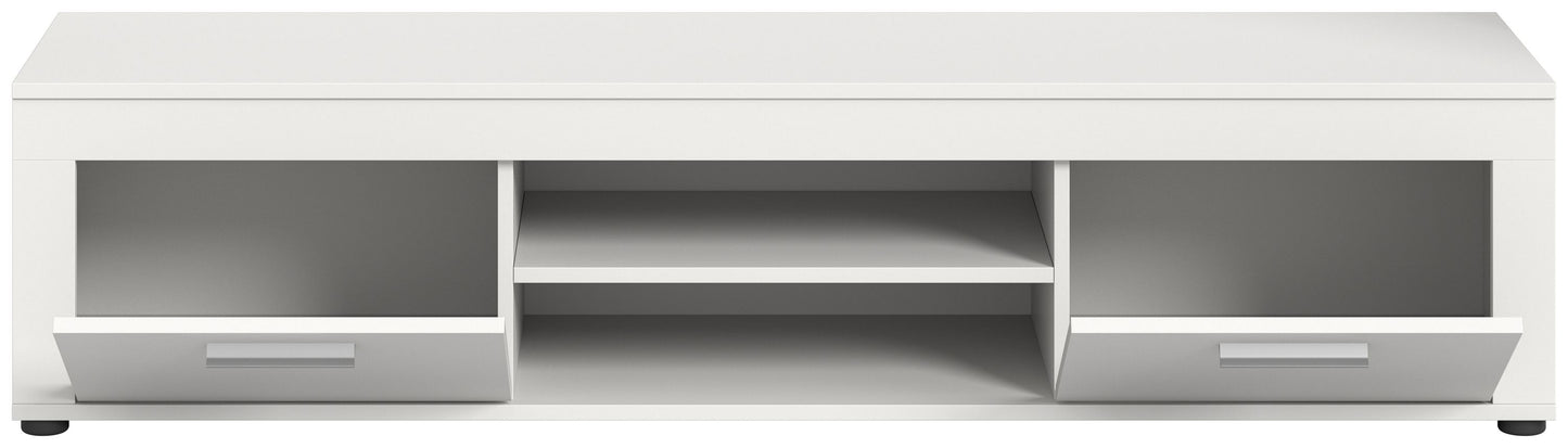 Meuble TV bas JAM (L/H/P : env. 160/37/40 cm) en imitation chêne Wotan/gris