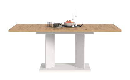 Table à manger GUSTAV (L/H/P : env. 190/76/90 cm) en blanc/imitation chêne Artisan