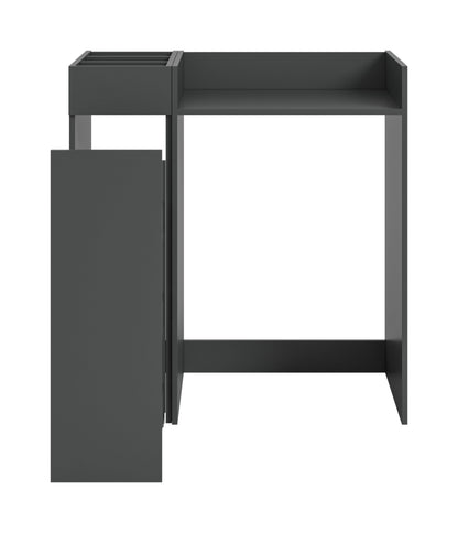 Homes & Jones Waschmaschinenschrank in dunklem Grau mit offenem Regal und Ablage