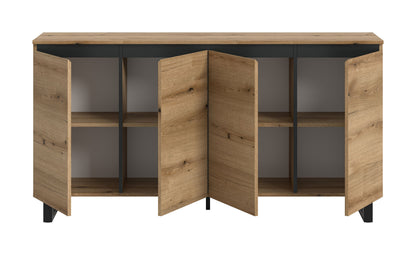 Buffet TOMASA (L/H/P : env. 160/84/36 cm) en imitation Chêne Evoke/imitation Chêne Evoke